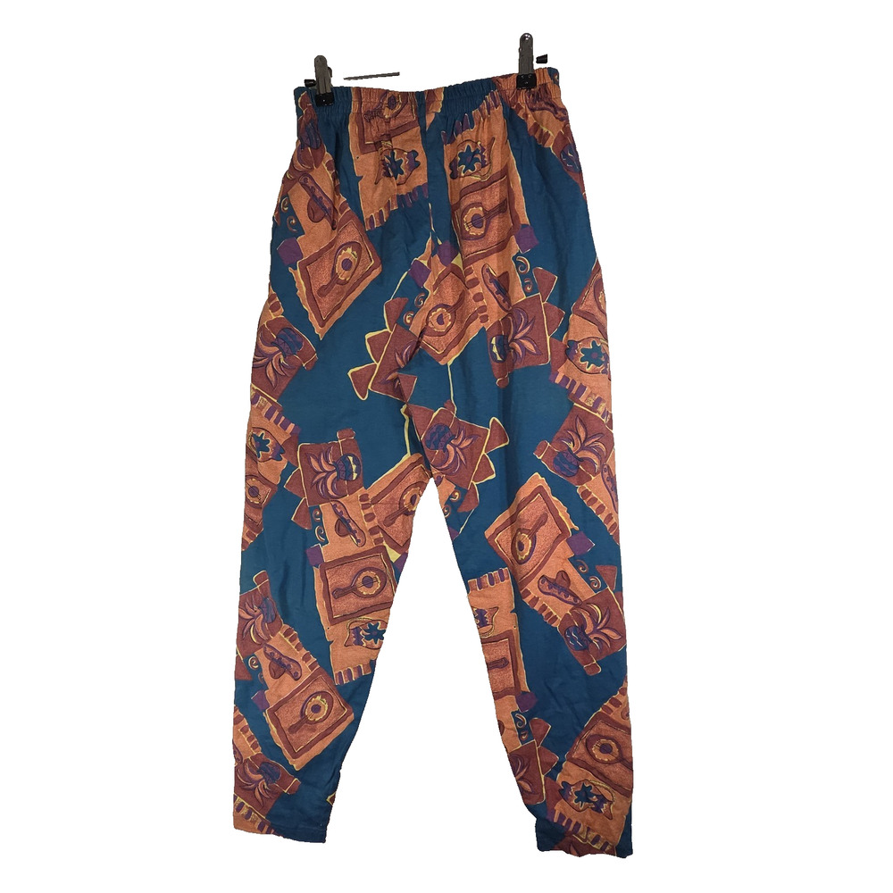 Vtg Chicos Pants Womens 1 L Abstract Cottagecore Grandma Pant Western Aztec